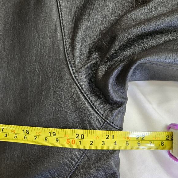 G III Global Identity Womens Vintage 90s Black Leather Trench Coat Size Medium - Picture 11 of 12